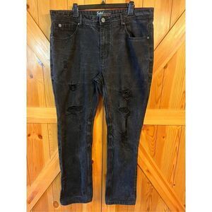 Switch Remarkable Slim Straight Pockets Distress Black Jeans Men's 40x34 (3689)